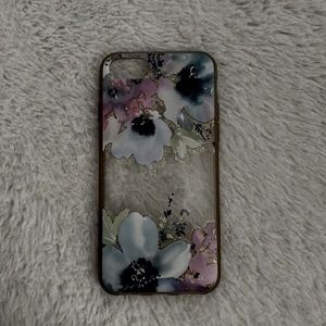 iPhone 6s/7, Clear with purple, blue, and white flowers.